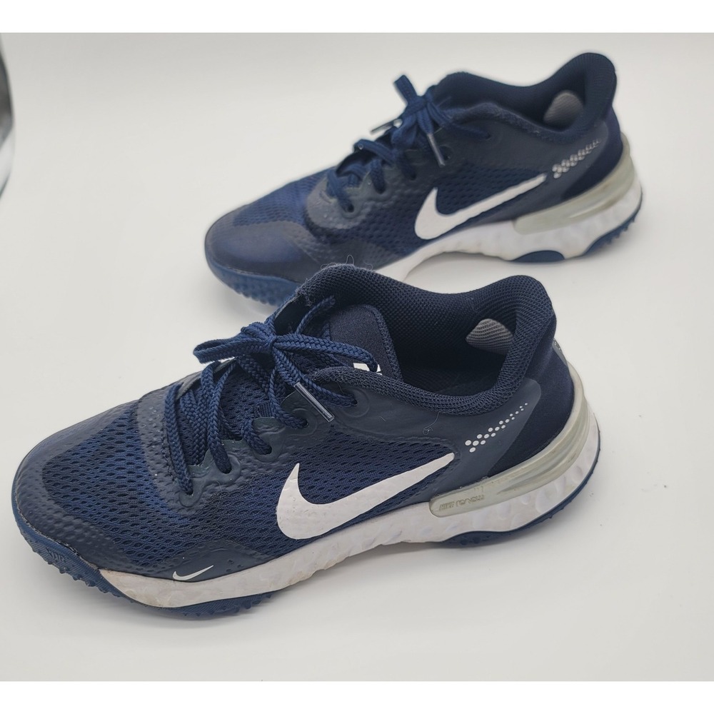 Nike Alpha Huarache Elite 3 Turf Shoes Navy White Baseball Training 4.5